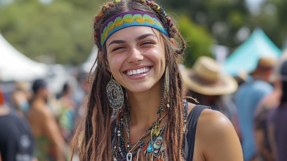 Cannabis holiday: 420 origin, history & meaning + videos from California 420-code-herkunft-usa-kalifornien-festival-hippie-frau-lachen-los-angeles-love-peace-viele-menschen