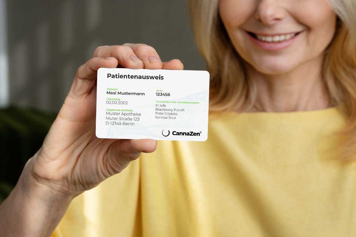 Patientenausweis Cannabis CannaZen Patient Prescription Online Doctor Beispiel