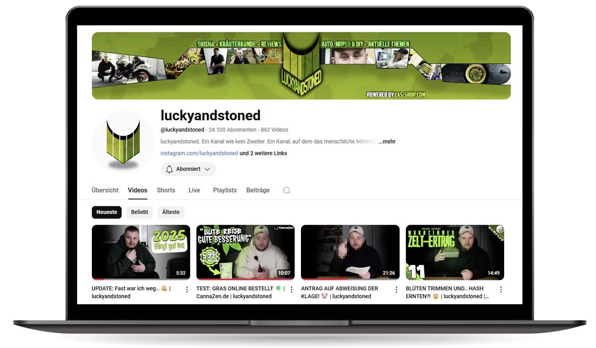Youtube Kanal Cannabis Weed Hemp Liste Youtuber Lucky