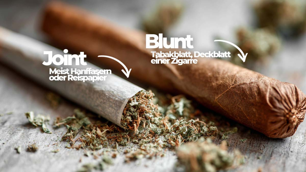 Infografik Joint Blunt Unterschied Cannabis Weed Rauchen Blattchen
