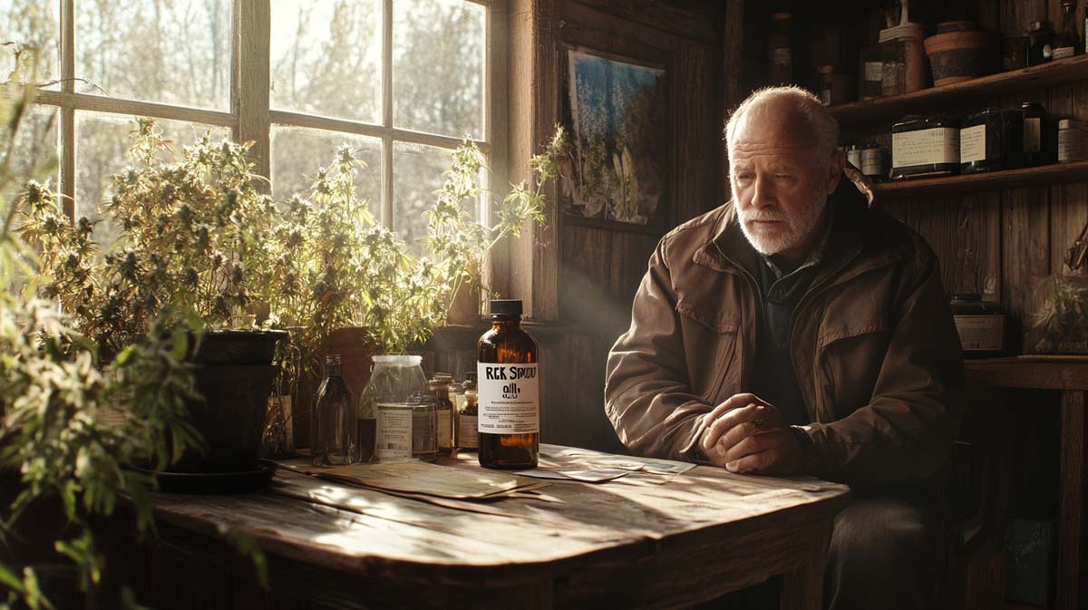 Cannabis Weed Legenden Geschichte Foto Rick_simpson Mann Oil