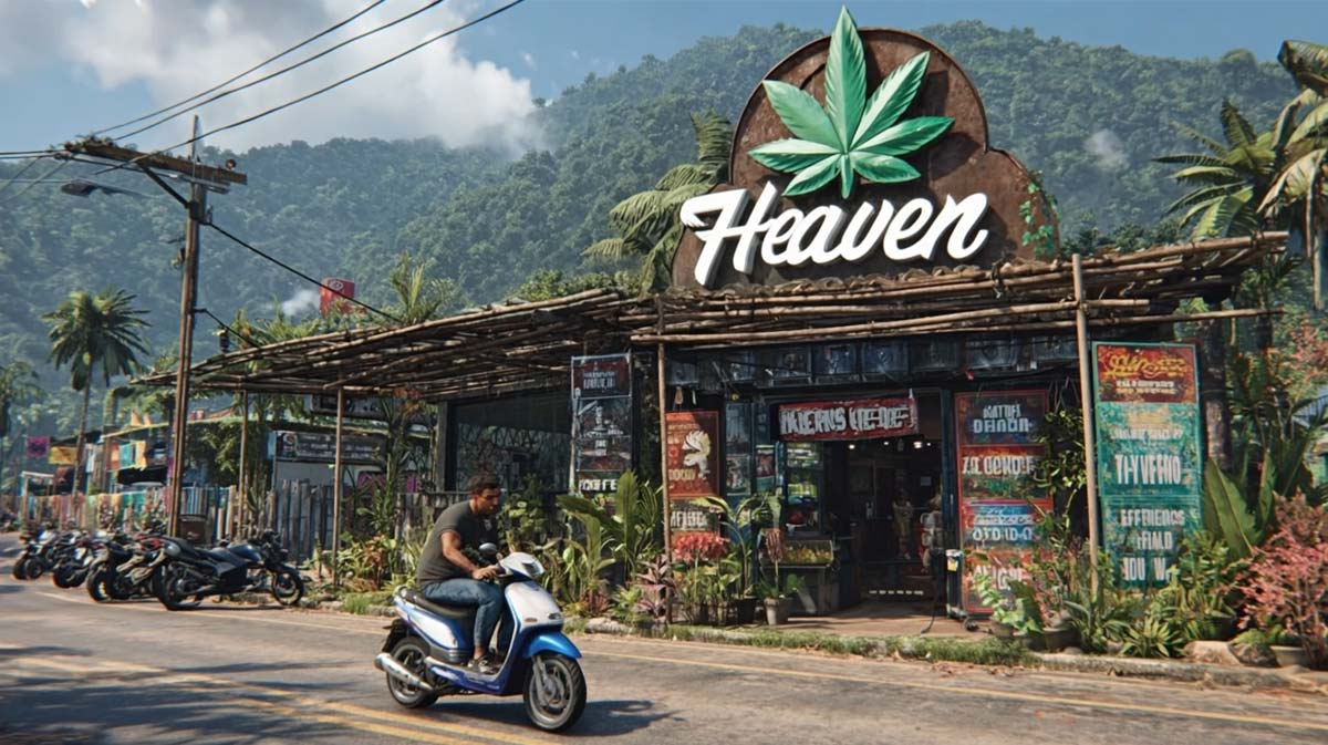 Thailand Cannabis Weed Urlaub Foto Reise Pharmacy Landstrasse