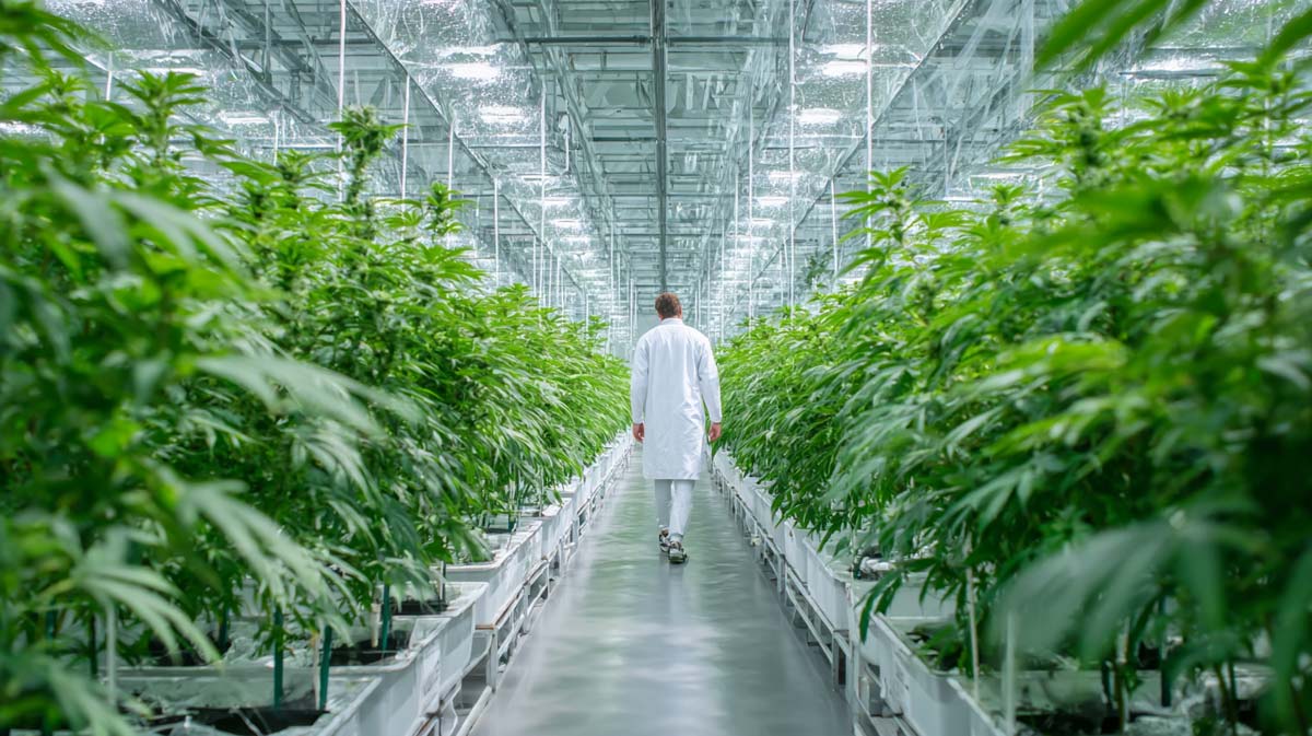 Cannabis Manufacturer Plantage Doku Foto Arbeiter Laufen Aufzucht