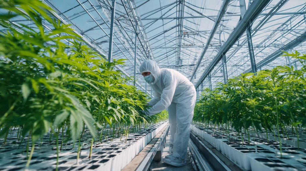 Cannabis Manufacturer Plantage Doku Foto Arbeiter Pruefung Aufzucht