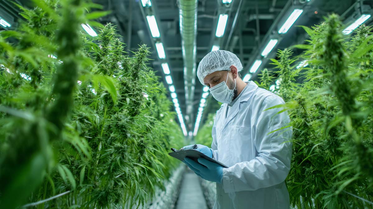 Cannabis Manufacturer Plantage Doku Foto Erntezeit Ernte Vorbereitung