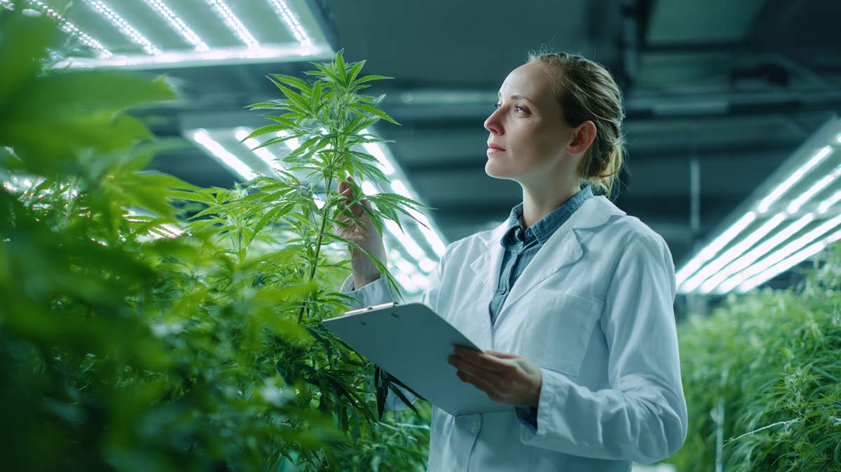 Cannabis Manufacturer Plantage Doku Foto Geschaftsfuhrerin Check Wachstum