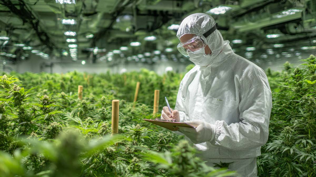 Cannabis Manufacturer Plantage Doku Foto Laborant Bluetphase Einleiten