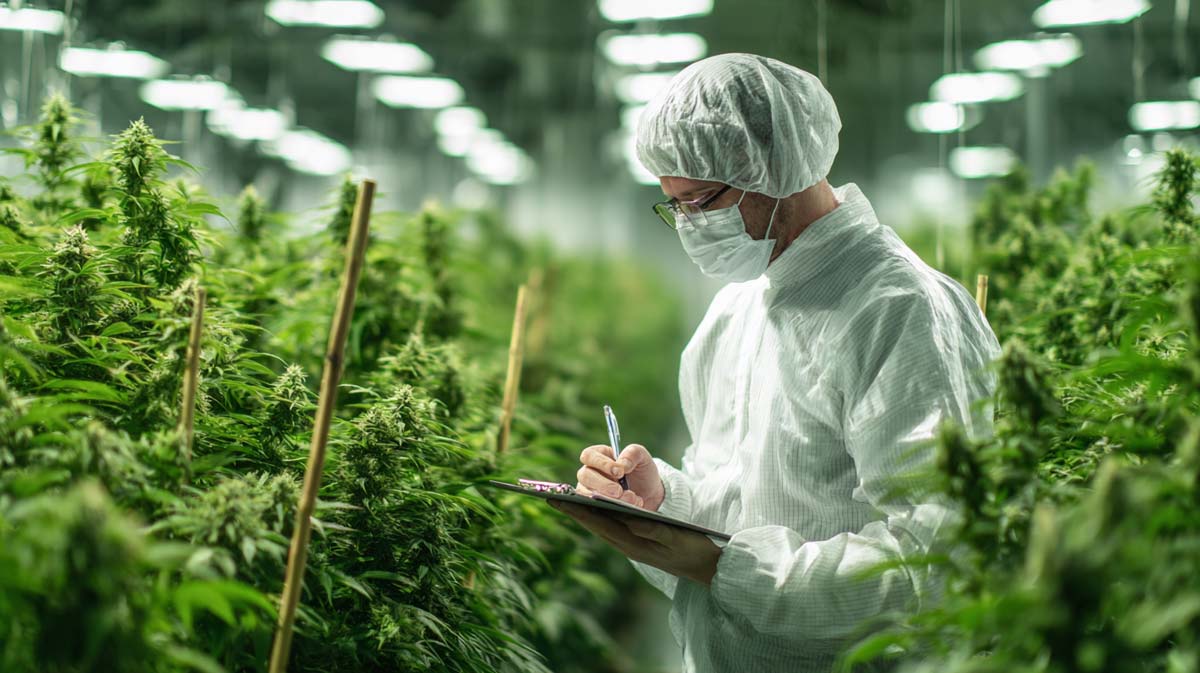 Cannabis Manufacturer Plantage Doku Foto Laborantin Indoor Wachstum